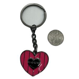 BEBE BAG CHARM Key Chain Heart Logo Keychain NWOT
